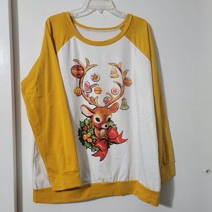 Christmas Sweatshirt, Reindeer, Size XXL